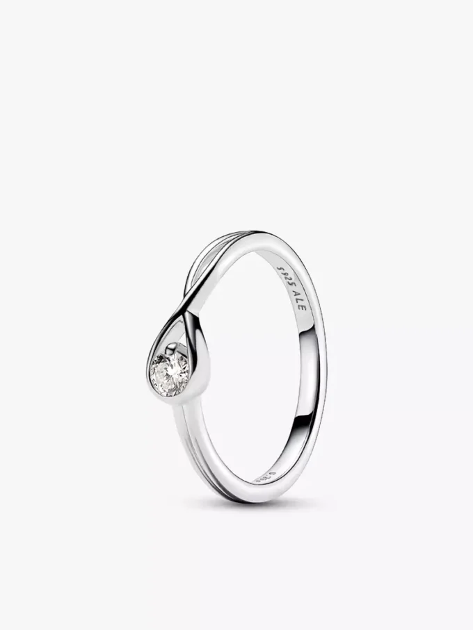Pandora „Infinite“ Halskette und Ring-Set mit Lab-Grown Diamonds, 0,30 Karat insgesamt, Sterlingsilber, 2er-Set Pandora „Infinite“ Halskette und Ring-Set mit Lab-Grown Diamonds, 0,30 Karat insgesamt, Sterlingsilber, 2er-Set