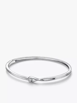 Pandora Infinite Bangle aus Sterlingsilber mit Lab-Grown Diamonds, 0,15 Karat insgesamt, Sterlingsilber Pandora Infinite Bangle aus Sterlingsilber mit Lab-Grown Diamonds, 0,15 Karat insgesamt, Sterlingsilber
