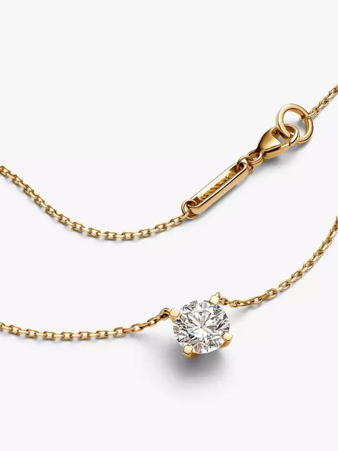 Pandora Era 14-karätige Goldhalskette mit Anhänger aus einem im Labor gezüchteten Diamanten, 1,00 Karat insgesamt, 14-karätiges Gold Pandora Era 14-karätige Goldhalskette mit Anhänger aus einem im Labor gezüchteten Diamanten, 1,00 Karat insgesamt, 14-karätiges Gold