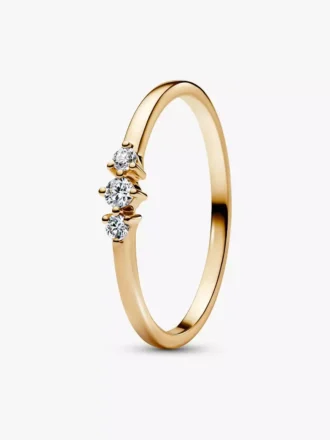 Pandora Era 14-karätiger Goldring mit drei im Labor gezüchteten Diamanten, 0,09 Karat insgesamt, 14-karätiges Gold Pandora Era 14-karätiger Goldring mit drei im Labor gezüchteten Diamanten, 0,09 Karat insgesamt, 14-karätiges Gold
