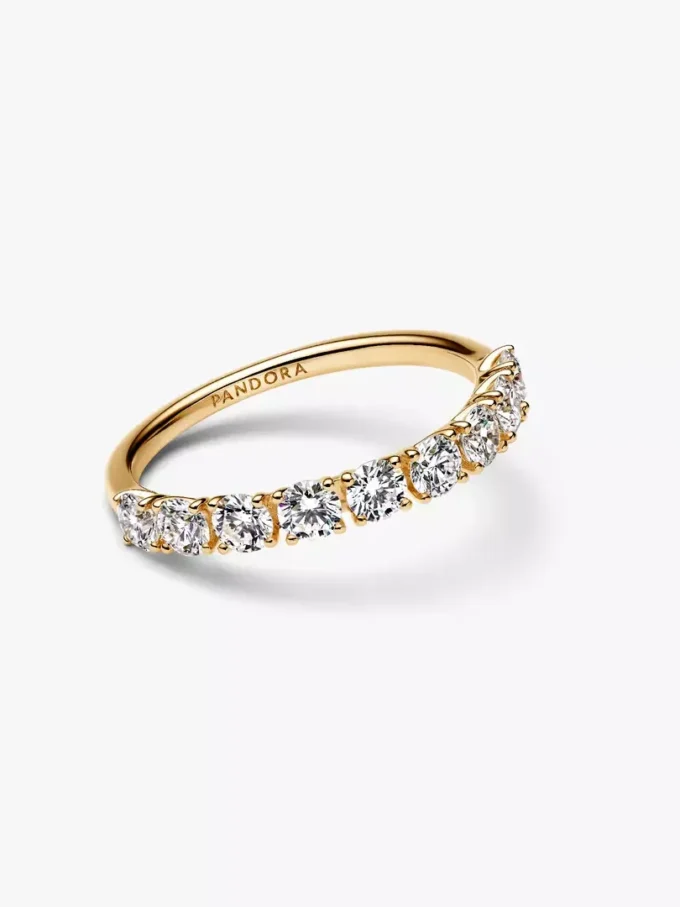 Pandora Era 14-karätiger Goldring mit Lab-Grown Diamonds, Halb-Ewigkeitsring, 0,90 Karat insgesamt, 14-karätiges Gold Pandora Era 14-karätiger Goldring mit Lab-Grown Diamonds, Halb-Ewigkeitsring, 0,90 Karat insgesamt, 14-karätiges Gold