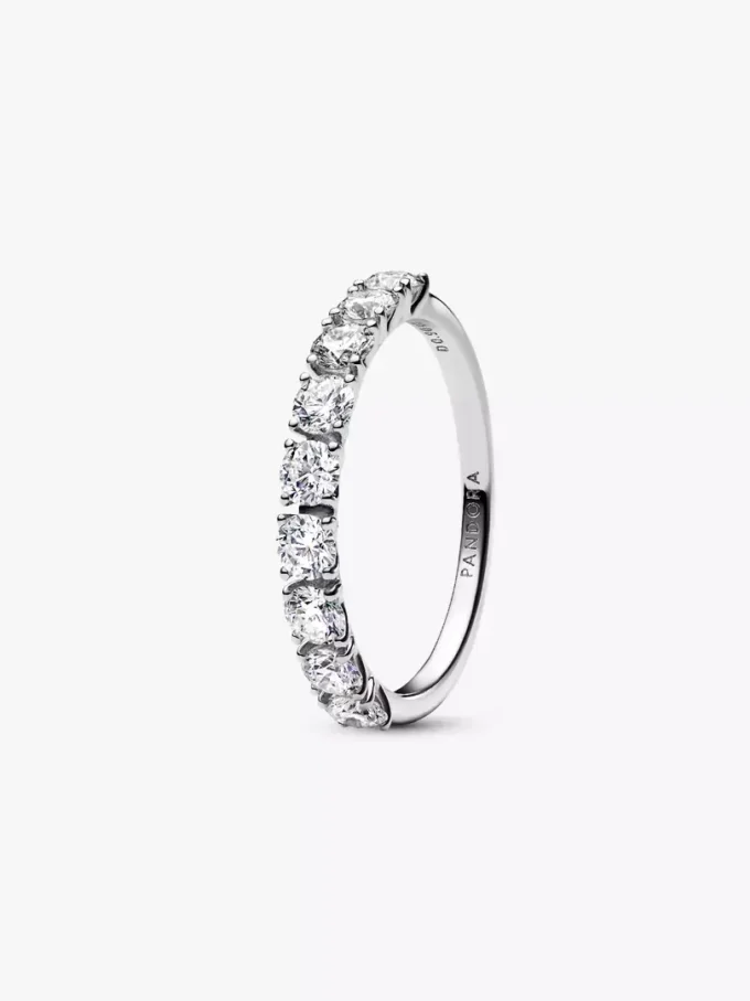 Pandora Era 14-karätiger Weißgold-Halb-Ewigkeitsring mit Lab-Grown Diamonds, 0,90 Karat insgesamt, 14-karätiges Weißgold Pandora Era 14-karätiger Weißgold-Halb-Ewigkeitsring mit Lab-Grown Diamonds, 0,90 Karat insgesamt, 14-karätiges Weißgold