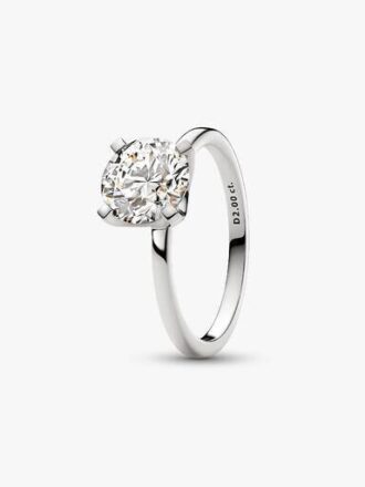 Pandora Era 14-karätiger Weißgold-Ring mit synthetischem Diamanten – 2,00 ct TW, 14-karätiges Weißgold Pandora Era 14-karätiger Weißgold-Ring mit synthetischem Diamanten – 2,00 ct TW, 14-karätiges Weißgold