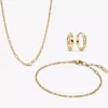 Pandora Era 14-karätiges Gold-Figaro-Schmuckset, 3-teilig Pandora Era 14-karätiges Gold-Figaro-Schmuckset, 3-teilig