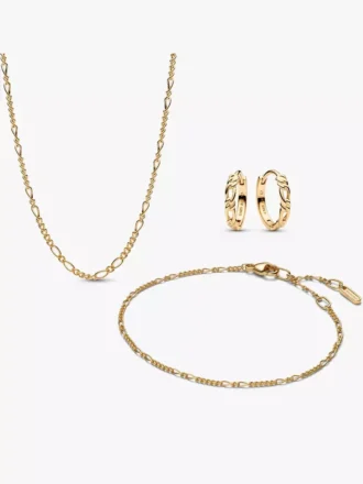Pandora Era 14-karätiges Gold-Figaro-Schmuckset, 3-teilig