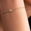 Pandora Era Armband mit Lab-Grown-Diamanten-Cluster und Paperclip-Kette, 0,10 ct TW, 14 Karat Gold Pandora Era Armband mit Lab-Grown-Diamanten-Cluster und Paperclip-Kette, 0,10 ct TW, 14 Karat Gold
