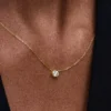 Pandora Era Bezel 14-karätige Goldkette mit Anhänger aus einem im Labor gezüchteten Diamanten, 0,25 Karat, 14-karätiges Gold Pandora Era Bezel 14-karätige Goldkette mit Anhänger aus einem im Labor gezüchteten Diamanten, 0,25 Karat, 14-karätiges Gold