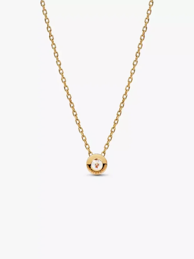 Pandora Era Bezel 14-karätige Goldkette mit Anhänger aus einem im Labor gezüchteten Diamanten, 0,25 Karat, 14-karätiges Gold Pandora Era Bezel 14-karätige Goldkette mit Anhänger aus einem im Labor gezüchteten Diamanten, 0,25 Karat, 14-karätiges Gold