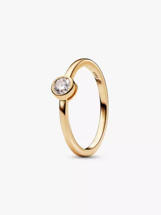 Pandora Era Bezel 14-karätiger Goldring mit im Labor gezüchtetem Diamanten, 0,25 Karat, 14-karätiges Gold Pandora Era Bezel 14-karätiger Goldring mit im Labor gezüchtetem Diamanten, 0,25 Karat, 14-karätiges Gold