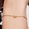 Pandora Era Bezel 14-karätiges Gold-Armband mit Lab-Grown Diamonds, 0,15 Karat insgesamt, 14-karätiges Gold Pandora Era Bezel 14-karätiges Gold-Armband mit Lab-Grown Diamonds, 0,15 Karat insgesamt, 14-karätiges Gold