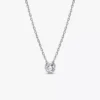 Pandora Era Bezel Anhänger-Halskette aus Sterlingsilber mit im Labor gezüchtetem Diamanten, 0,25 ct insgesamt, Sterlingsilber Pandora Era Bezel Anhänger-Halskette aus Sterlingsilber mit im Labor gezüchtetem Diamanten, 0,25 ct insgesamt, Sterlingsilber