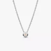 Pandora Era Bezel Anhänger-Halskette aus Sterlingsilber mit im Labor gezüchtetem Diamanten, 0,25 ct insgesamt, Sterlingsilber Pandora Era Bezel Anhänger-Halskette aus Sterlingsilber mit im Labor gezüchtetem Diamanten, 0,25 ct insgesamt, Sterlingsilber