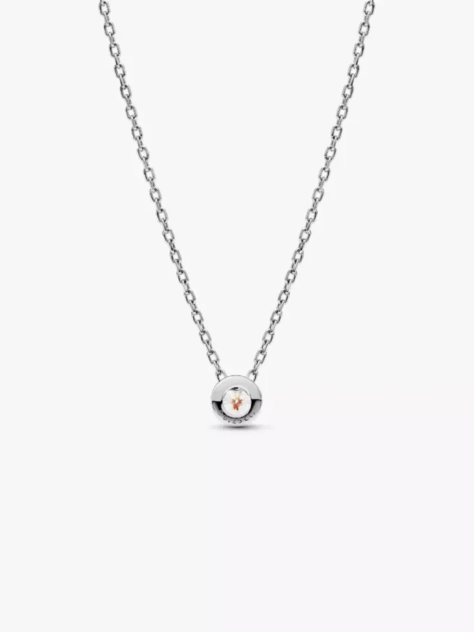 Pandora Era Bezel Anhänger-Halskette aus Sterlingsilber mit im Labor gezüchtetem Diamanten, 0,25 ct insgesamt, Sterlingsilber Pandora Era Bezel Anhänger-Halskette aus Sterlingsilber mit im Labor gezüchtetem Diamanten, 0,25 ct insgesamt, Sterlingsilber