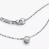 Pandora Era Bezel Anhänger-Halskette aus Sterlingsilber mit im Labor gezüchtetem Diamanten, 0,25 ct insgesamt, Sterlingsilber Pandora Era Bezel Anhänger-Halskette aus Sterlingsilber mit im Labor gezüchtetem Diamanten, 0,25 ct insgesamt, Sterlingsilber