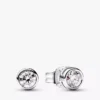 Pandora Era Bezel Ohrringe aus Sterlingsilber mit Lab-Grown Diamonds, 0,30 ct insgesamt, Sterlingsilber Pandora Era Bezel Ohrringe aus Sterlingsilber mit Lab-Grown Diamonds, 0,30 ct insgesamt, Sterlingsilber