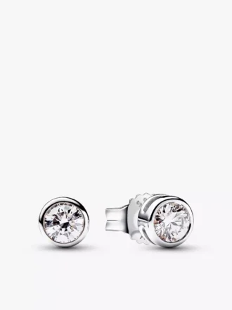Pandora Era Bezel Ohrringe aus Sterlingsilber mit Lab-Grown Diamonds, 0,30 ct insgesamt, Sterlingsilber Pandora Era Bezel Ohrringe aus Sterlingsilber mit Lab-Grown Diamonds, 0,30 ct insgesamt, Sterlingsilber