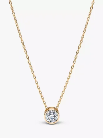 Pandora Era Bezel-Anhänger mit im Labor gezüchtetem Diamanten, 0,50 ct TW, 14 Karat Gold Pandora Era Bezel-Anhänger mit im Labor gezüchtetem Diamanten, 0,50 ct TW, 14 Karat Gold