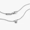 Pandora Era Bezel Halskette mit Anhänger aus Sterlingsilber und einem im Labor gezüchteten Diamanten, 0,15 Karat, Sterlingsilber Pandora Era Bezel Halskette mit Anhänger aus Sterlingsilber und einem im Labor gezüchteten Diamanten, 0,15 Karat, Sterlingsilber