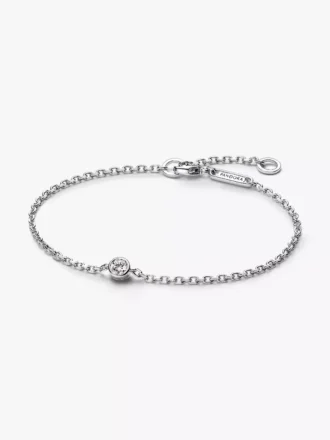 Pandora Era Bezel Kettenarmband aus Sterlingsilber mit Lab-Grown Diamonds, 0,15 Karat insgesamt, Sterlingsilber Pandora Era Bezel Kettenarmband aus Sterlingsilber mit Lab-Grown Diamonds, 0,15 Karat insgesamt, Sterlingsilber