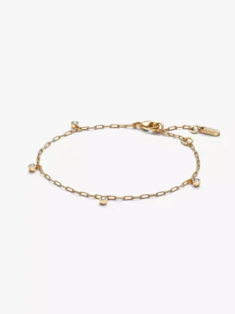 Pandora Era Bezel Lab-Grown Diamond Dangle Paperclip Chain Armband 0,10 ct TW, 14 Karat Gold Pandora Era Bezel Lab-Grown Diamond Dangle Paperclip Chain Armband 0,10 ct TW, 14 Karat Gold