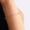 Pandora Era Bezel Lab-Grown Diamond Dangle Paperclip Chain Armband 0,10 ct TW, 14 Karat Gold Pandora Era Bezel Lab-Grown Diamond Dangle Paperclip Chain Armband 0,10 ct TW, 14 Karat Gold
