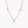 Pandora Era Bezel Lab-Grown Diamond Dangle Station Paperclip Chain Halskette 0,13 ct TW, 14 Karat Gold Pandora Era Bezel Lab-Grown Diamond Dangle Station Paperclip Chain Halskette 0,13 ct TW, 14 Karat Gold