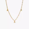 Pandora Era Bezel Lab-Grown Diamond Dangle Station Paperclip Chain Halskette 0,13 ct TW, 14 Karat Gold Pandora Era Bezel Lab-Grown Diamond Dangle Station Paperclip Chain Halskette 0,13 ct TW, 14 Karat Gold