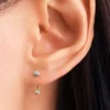 Pandora Era Bezel Lab-Grown Diamond Ohrringe mit Ear Jacket 0,10 ct TW, 14 Karat Gold Pandora Era Bezel Lab-Grown Diamond Ohrringe mit Ear Jacket 0,10 ct TW, 14 Karat Gold