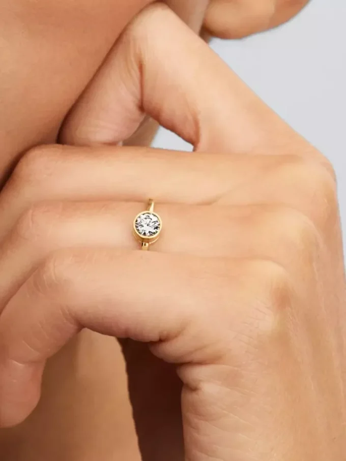 Pandora Era Bezel Lab-Grown Diamond Ring 0,50 ct tw, 14 Karat Gold Pandora Era Bezel Lab-Grown Diamond Ring 0,50 ct tw, 14 Karat Gold