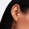 Pandora Era Bezel Lab-Grown Diamonds Paperclip Chain Drop Ohrringe 0,12 ct TW, 14 Karat Gold Pandora Era Bezel Lab-Grown Diamonds Paperclip Chain Drop Ohrringe 0,12 ct TW, 14 Karat Gold