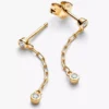 Pandora Era Bezel Lab-Grown Diamonds Paperclip Chain Drop Ohrringe 0,12 ct TW, 14 Karat Gold Pandora Era Bezel Lab-Grown Diamonds Paperclip Chain Drop Ohrringe 0,12 ct TW, 14 Karat Gold