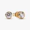 Pandora Era Bezel Ohrringe aus 14 Karat Gold mit Lab-Grown Diamonds – 0,50 Karat TW, 14 Karat Gold Pandora Era Bezel Ohrringe aus 14 Karat Gold mit Lab-Grown Diamonds – 0,50 Karat TW, 14 Karat Gold