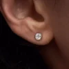 Pandora Era Bezel Ohrringe aus Sterlingsilber mit Lab-Grown Diamonds, 0,30 ct insgesamt, Sterlingsilber Pandora Era Bezel Ohrringe aus Sterlingsilber mit Lab-Grown Diamonds, 0,30 ct insgesamt, Sterlingsilber