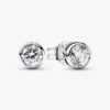 Pandora Era Bezel Ohrringe aus Sterlingsilber mit Lab-Grown Diamonds – 0,50 ct TW, Sterlingsilber Pandora Era Bezel Ohrringe aus Sterlingsilber mit Lab-Grown Diamonds – 0,50 ct TW, Sterlingsilber