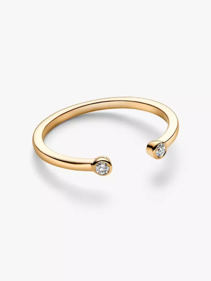 Pandora Era Bezel Ring mit Lab-Grown Diamonds, 0,07 ct insgesamt, 14 Karat Gold Pandora Era Bezel Ring mit Lab-Grown Diamonds, 0,07 ct insgesamt, 14 Karat Gold