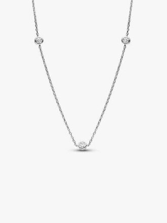 Pandora Era Bezel Sterling-Silber-Halskette mit Lab-Grown-Diamanten – 0,30 ct TW, Sterling-Silber Pandora Era Bezel Sterling-Silber-Halskette mit Lab-Grown-Diamanten – 0,30 ct TW, Sterling-Silber