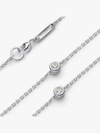 Pandora Era Bezel Sterling-Silber-Halskette mit Lab-Grown-Diamanten – 0,30 ct TW, Sterling-Silber Pandora Era Bezel Sterling-Silber-Halskette mit Lab-Grown-Diamanten – 0,30 ct TW, Sterling-Silber