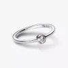 Pandora Era Bezel Sterling-Silber-Ring mit im Labor gezüchtetem Diamanten, 0,15 ct TW, Sterling-Silber Pandora Era Bezel Sterling-Silber-Ring mit im Labor gezüchtetem Diamanten, 0,15 ct TW, Sterling-Silber
