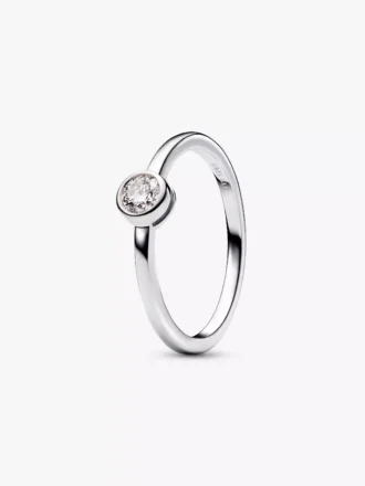 Pandora Era Bezel Sterling-Silber-Ring mit im Labor gezüchtetem Diamanten, 0,25 Karat, Sterling-Silber Pandora Era Bezel Sterling-Silber-Ring mit im Labor gezüchtetem Diamanten, 0,25 Karat, Sterling-Silber