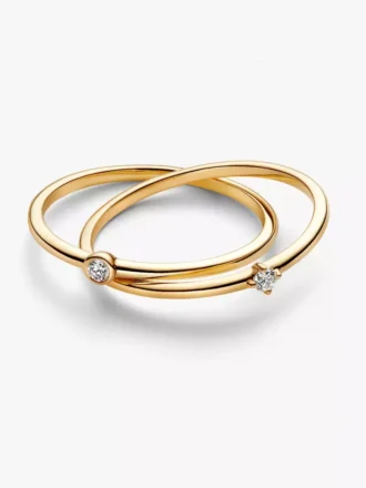 Pandora Era Crossover-Ring mit Lab-Grown Diamonds, 0,07 ct TW, 14 Karat Gold Pandora Era Crossover-Ring mit Lab-Grown Diamonds, 0,07 ct TW, 14 Karat Gold