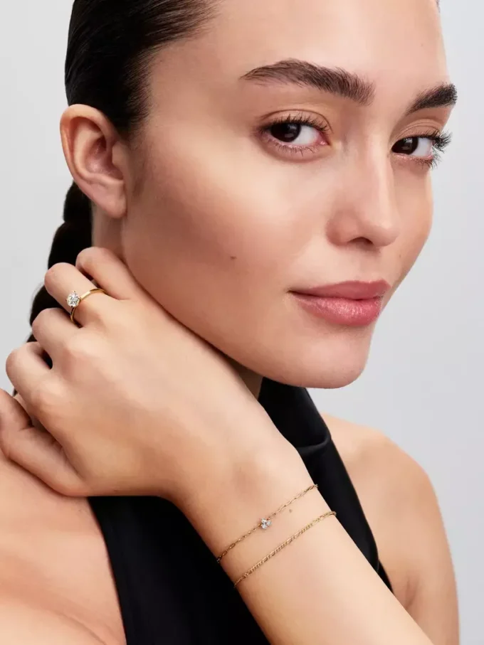 Pandora Era Figaro-Armband 14 Karat Gold Pandora Era Figaro-Armband 14 Karat Gold