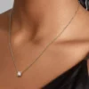 Pandora Era Halskette mit Anhänger aus 14 Karat Weißgold und im Labor gezüchtetem Diamanten, 1,00 Karat insgesamt, 14 Karat Weißgold Pandora Era Halskette mit Anhänger aus 14 Karat Weißgold und im Labor gezüchtetem Diamanten, 1,00 Karat insgesamt, 14 Karat Weißgold