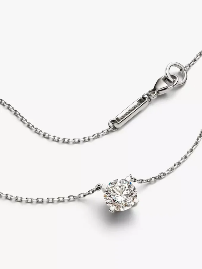 Pandora Era Halskette mit Anhänger aus 14 Karat Weißgold und im Labor gezüchtetem Diamanten, 1,00 Karat insgesamt, 14 Karat Weißgold Pandora Era Halskette mit Anhänger aus 14 Karat Weißgold und im Labor gezüchtetem Diamanten, 1,00 Karat insgesamt, 14 Karat Weißgold