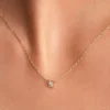 Pandora Era Halskette mit Anhänger aus einem im Labor gezüchteten Diamanten, 0,05 Karat, 14 Karat Gold Pandora Era Halskette mit Anhänger aus einem im Labor gezüchteten Diamanten, 0,05 Karat, 14 Karat Gold