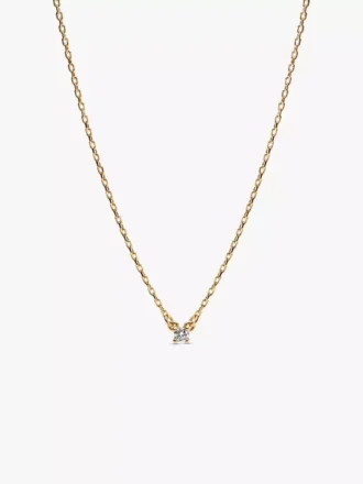 Pandora Era Halskette mit Anhänger aus einem im Labor gezüchteten Diamanten, 0,05 Karat, 14 Karat Gold Pandora Era Halskette mit Anhänger aus einem im Labor gezüchteten Diamanten, 0,05 Karat, 14 Karat Gold