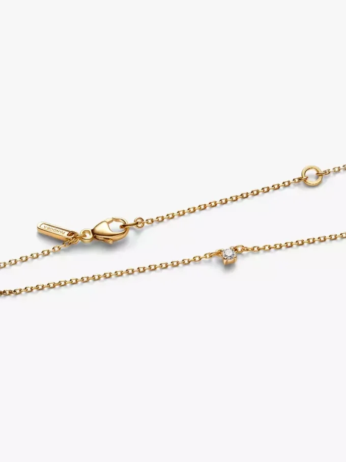 Pandora Era Halskette mit Anhänger aus einem im Labor gezüchteten Diamanten, 0,05 Karat, 14 Karat Gold Pandora Era Halskette mit Anhänger aus einem im Labor gezüchteten Diamanten, 0,05 Karat, 14 Karat Gold