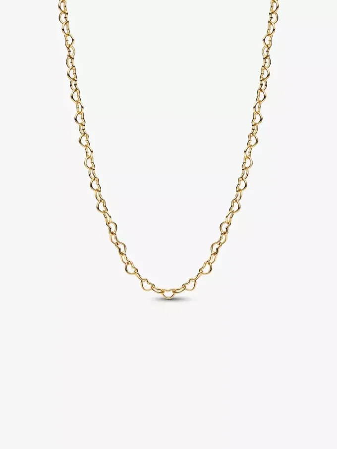 Pandora Era Halskette mit Herzgliedern aus 14 Karat Gold