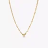 Pandora Era Lab-Grown Diamonds Cluster Paperclip-Halskette, 0,10 ct TW, 14 Karat Gold Pandora Era Lab-Grown Diamonds Cluster Paperclip-Halskette, 0,10 ct TW, 14 Karat Gold