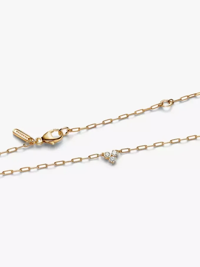 Pandora Era Lab-Grown Diamonds Cluster Paperclip-Halskette, 0,10 ct TW, 14 Karat Gold Pandora Era Lab-Grown Diamonds Cluster Paperclip-Halskette, 0,10 ct TW, 14 Karat Gold