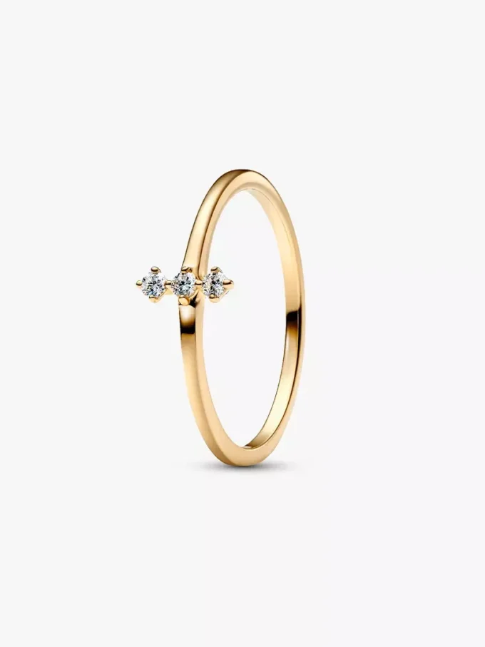 Pandora Era Lab-Grown Diamonds Trio Ring 0,07 ct tw, 14 Karat Gold Pandora Era Lab-Grown Diamonds Trio Ring 0,07 ct tw, 14 Karat Gold